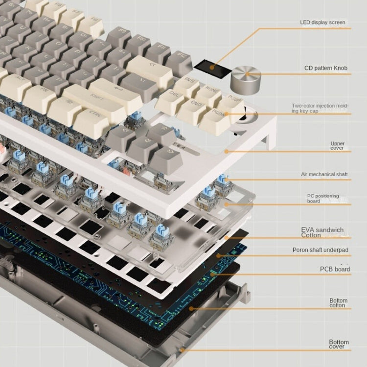 Teclado mecánico LANGTU LT84 con cable y eje verde y blanco: experiencia de juego mejorada