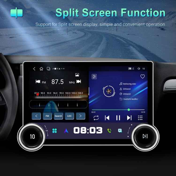11.8 Inch 4+64G Dual Knob Player Android Large Screen Navigation Wireless CarPlay Reversing Image, 11.8 Inch Dual Knob