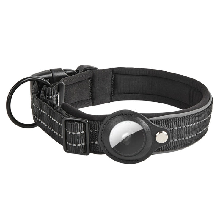 Reflective Dog Collar with Neoprene Lining & AirTag Tracker – Sizes S, M, L, XL - LYDARZ