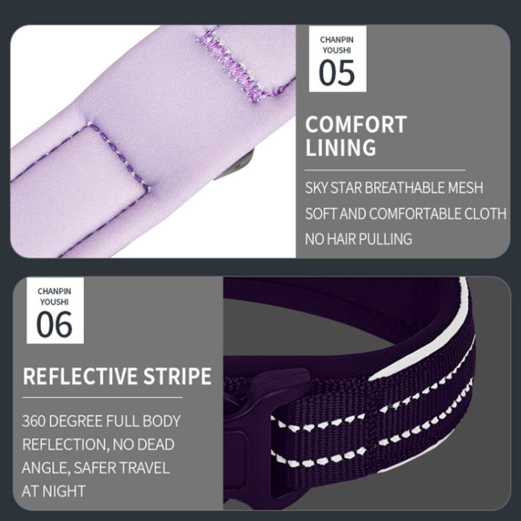 Reflective Dog Collar with Neoprene Lining & AirTag Tracker – Sizes S, M, L, XL - LYDARZ