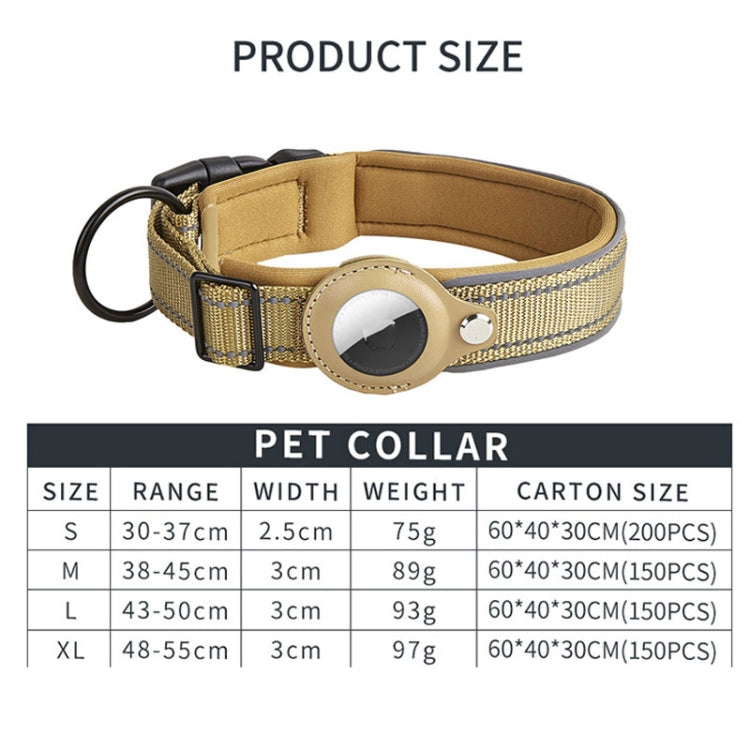 Reflective Dog Collar with Neoprene Lining & AirTag Tracker – Sizes S, M, L, XL - LYDARZ
