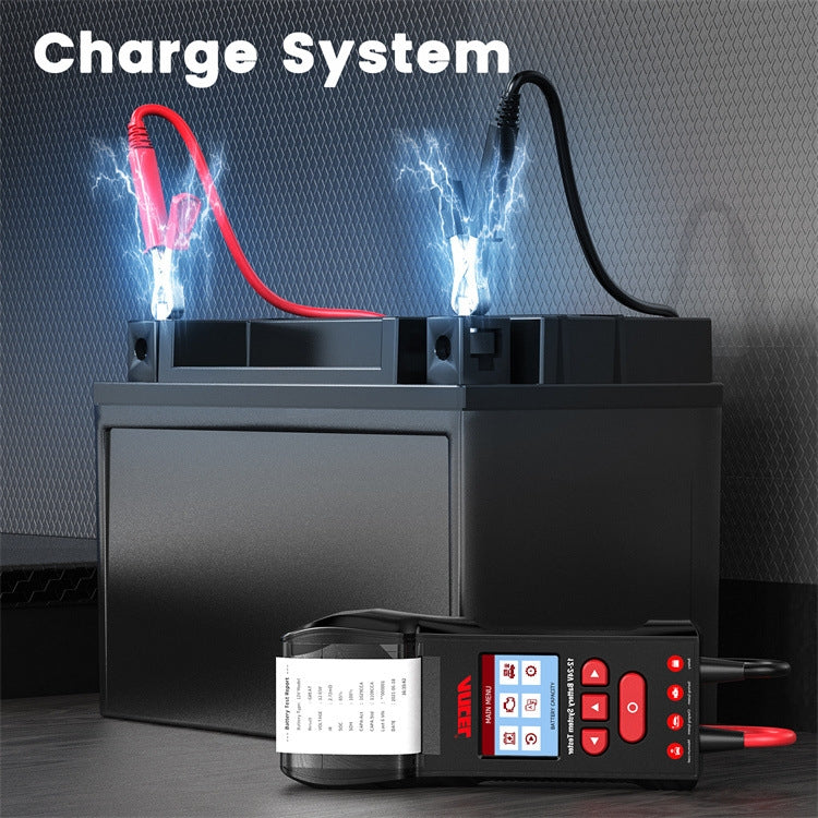 ANCEL 12V/24V Printer-Type Car Battery Tester Battery Power CCA Internal Resistance Life Detector