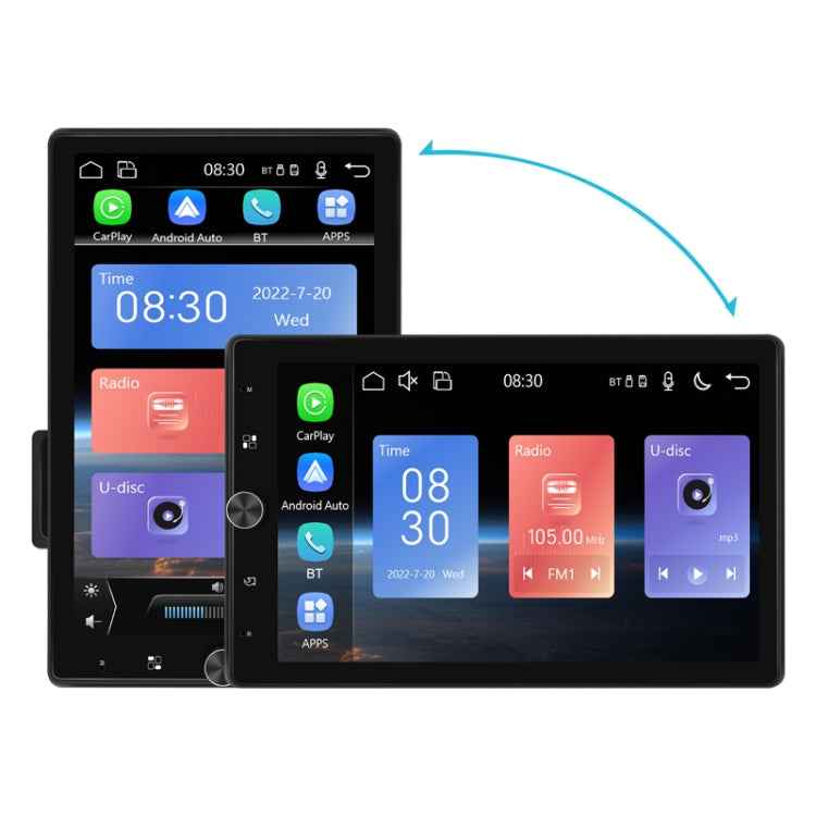 10.4 Inch MP5 Single Butt Vertical Screen Manual Rotation Android Navigation With Wireless Carplay Backup Camera