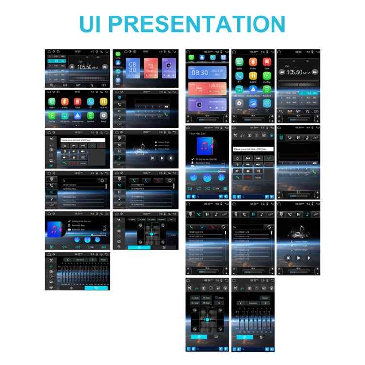 10.4 Inch MP5 Single Butt Vertical Screen Manual Rotation Android Navigation With Wireless Carplay Backup Camera