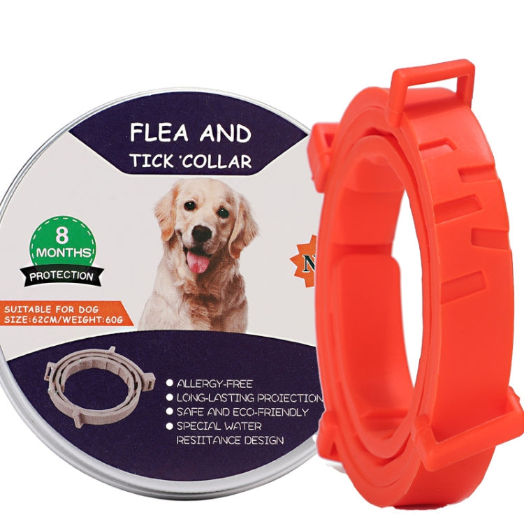 Flea and Tick Collar for Pets - Aluminum Case, 72cm & 38cm (Gray, Orange, Blue, Pink)