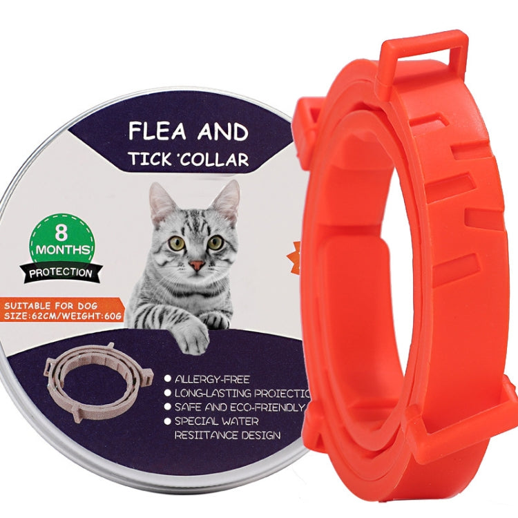 Flea and Tick Collar for Pets - Aluminum Case, 72cm & 38cm (Gray, Orange, Blue, Pink)