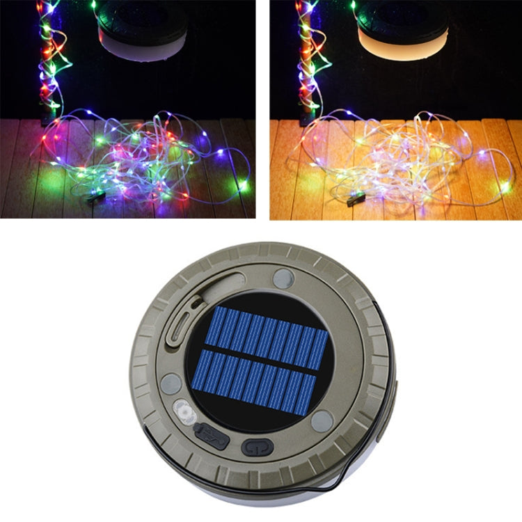 Luces LED solares para camping: guirnalda de luces coloridas de 10 m con carga tipo C