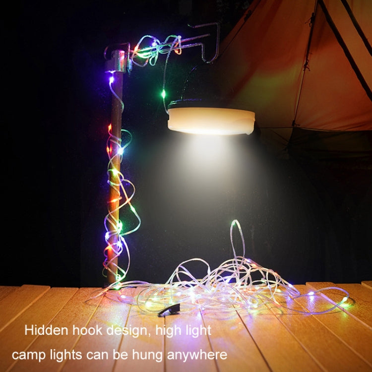 Luces LED solares para camping: guirnalda de luces coloridas de 10 m con carga tipo C