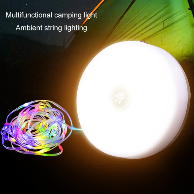 Luces LED solares para camping: guirnalda de luces coloridas de 10 m con carga tipo C