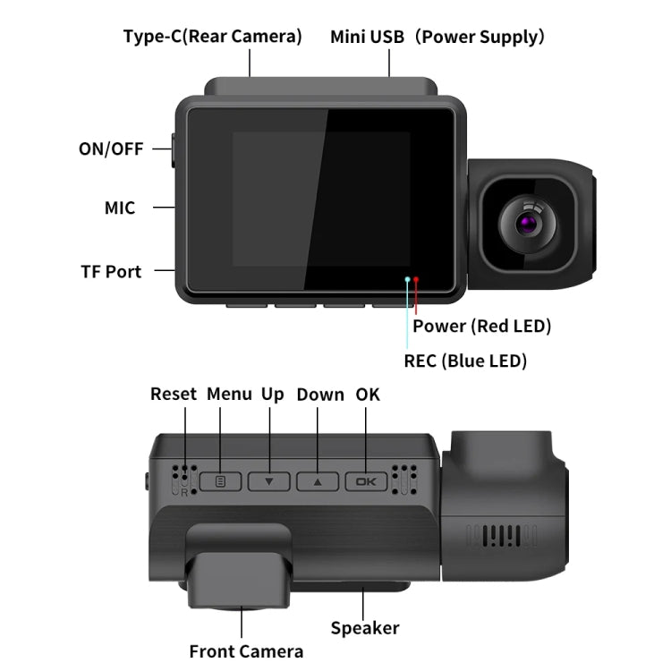 Grabadora de coche M700A de 3 canales 4K UHD frontal + 1080P interior + 2K trasera + GPS + WIFI