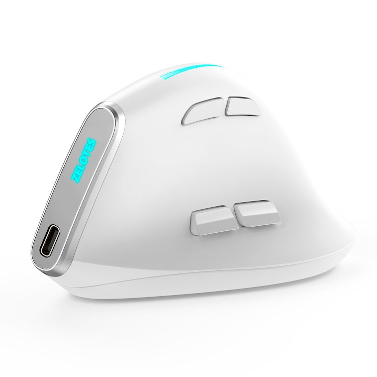 ZELOTES F36 Vertical Grip Bluetooth Mouse - 9-Keys Ergonomic Programming Dual Connectivity