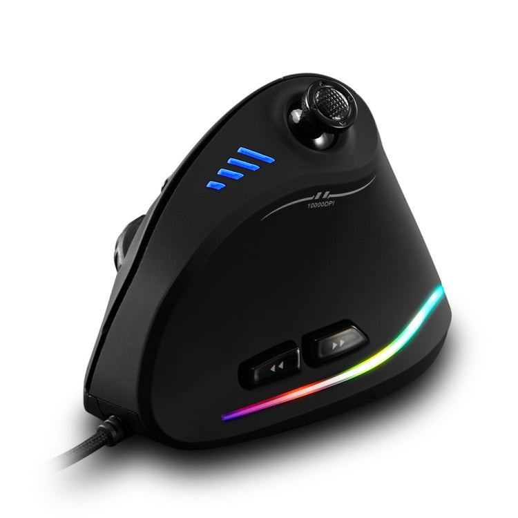 Ratón vertical para juegos ZELOTES C18 RGB: joystick ergonómico de 11 teclas, con cable y programación