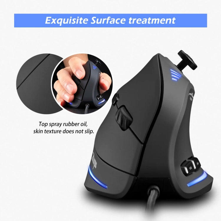 Ratón vertical para juegos ZELOTES C18 RGB: joystick ergonómico de 11 teclas, con cable y programación