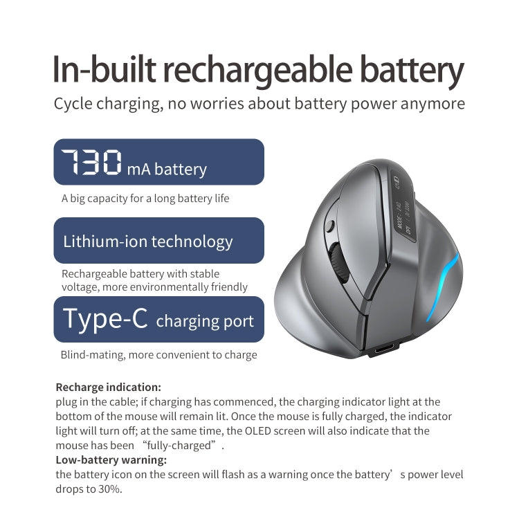 ZELOTES F-26C Dual-Mode Wireless Mouse w/ LED Display - LYDARZ