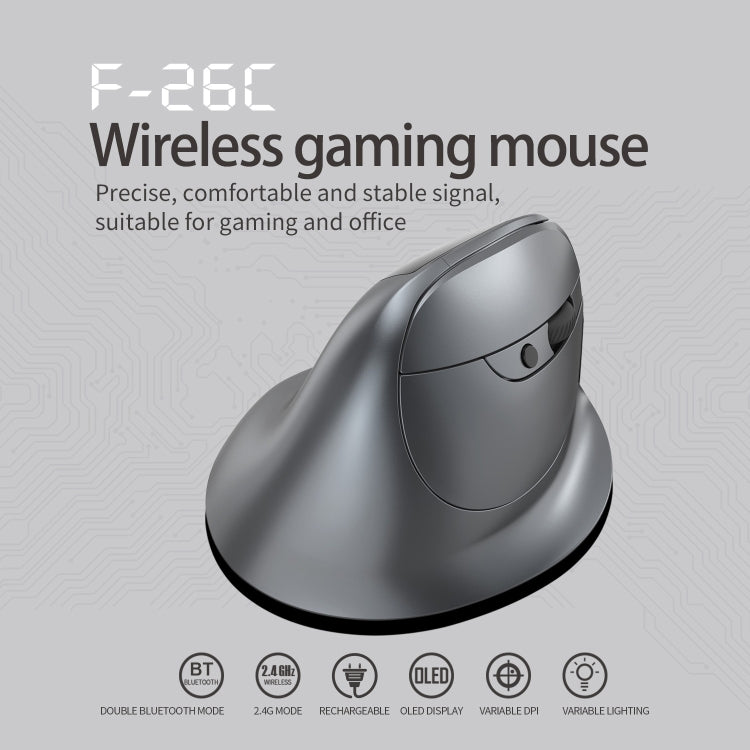 ZELOTES F-26C Dual-Mode-Funkmaus mit LED-Anzeige