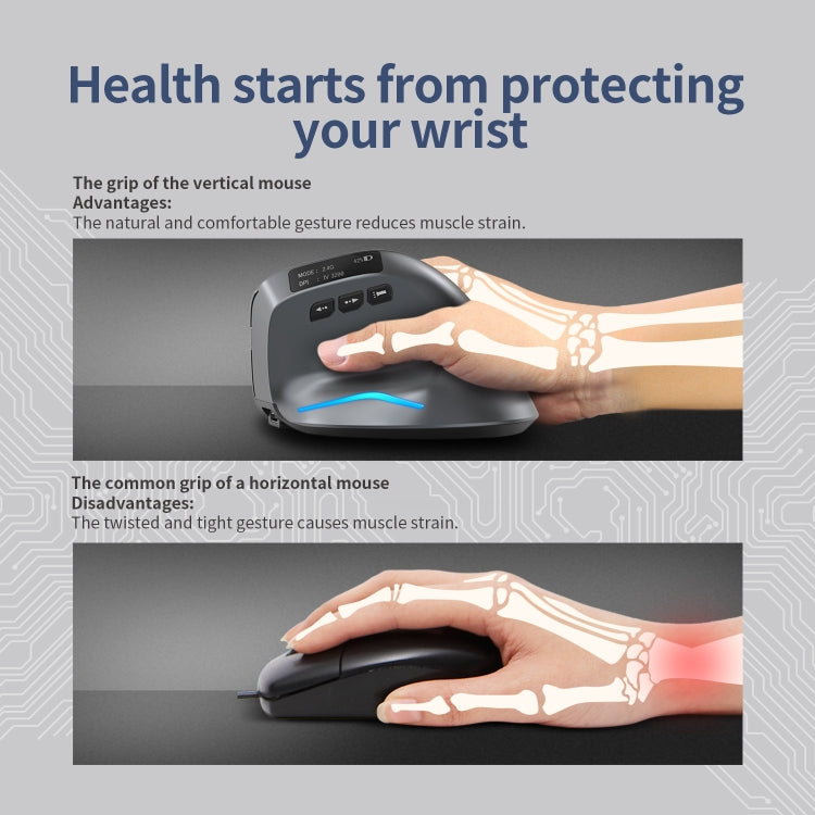 ZELOTES F-26C Dual-Mode Wireless Mouse w/ LED Display - LYDARZ