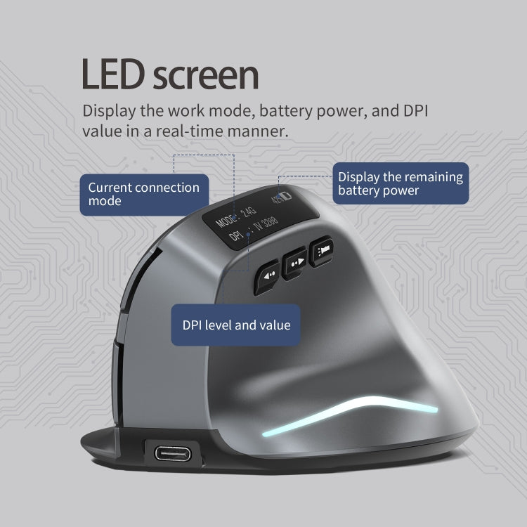 ZELOTES F-26C Dual-Mode-Funkmaus mit LED-Anzeige