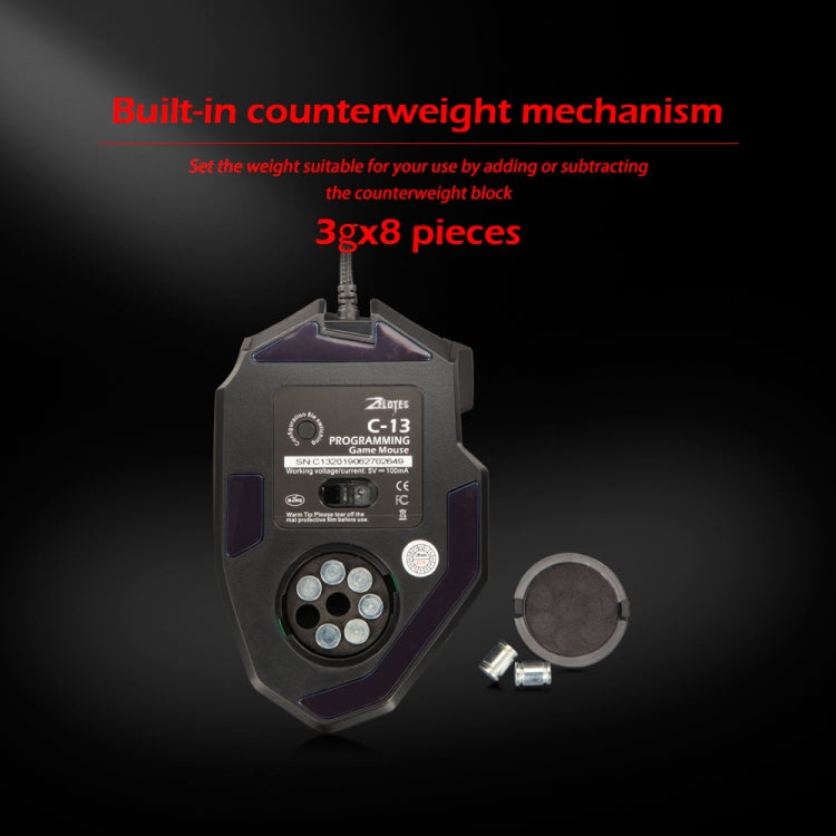 ZELOTES C13 RGB Gaming Mouse - 13 Keys, Macro, Custom Wired - LYDARZ