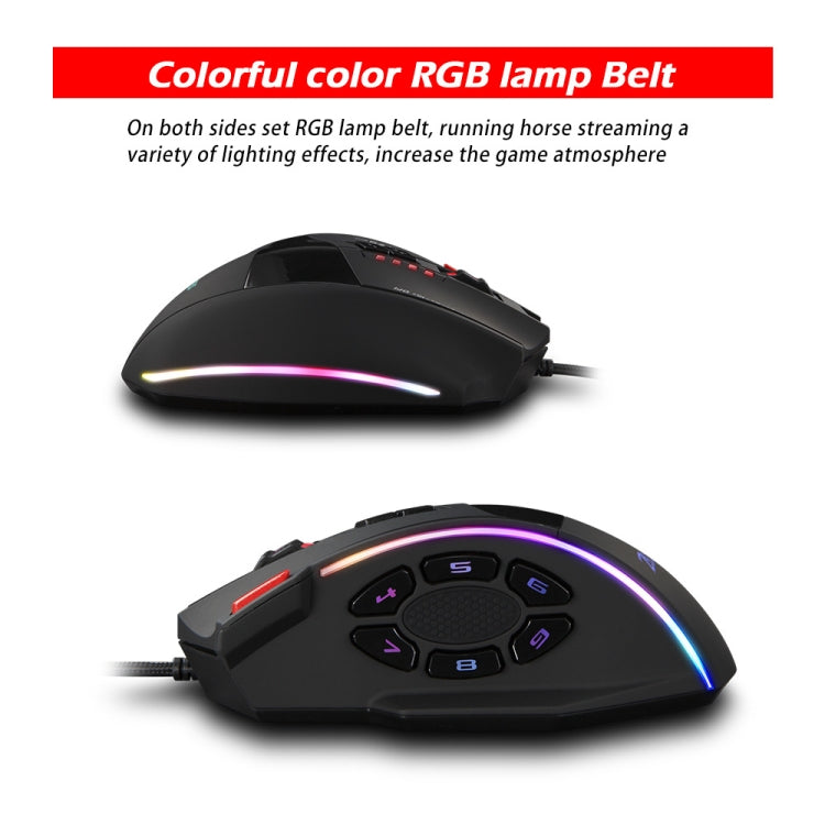 ZELOTES C13 RGB-Gaming-Maus – 13 Tasten, Makro, individuell verkabelt