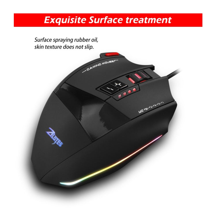 ZELOTES C13 RGB-Gaming-Maus – 13 Tasten, Makro, individuell verkabelt
