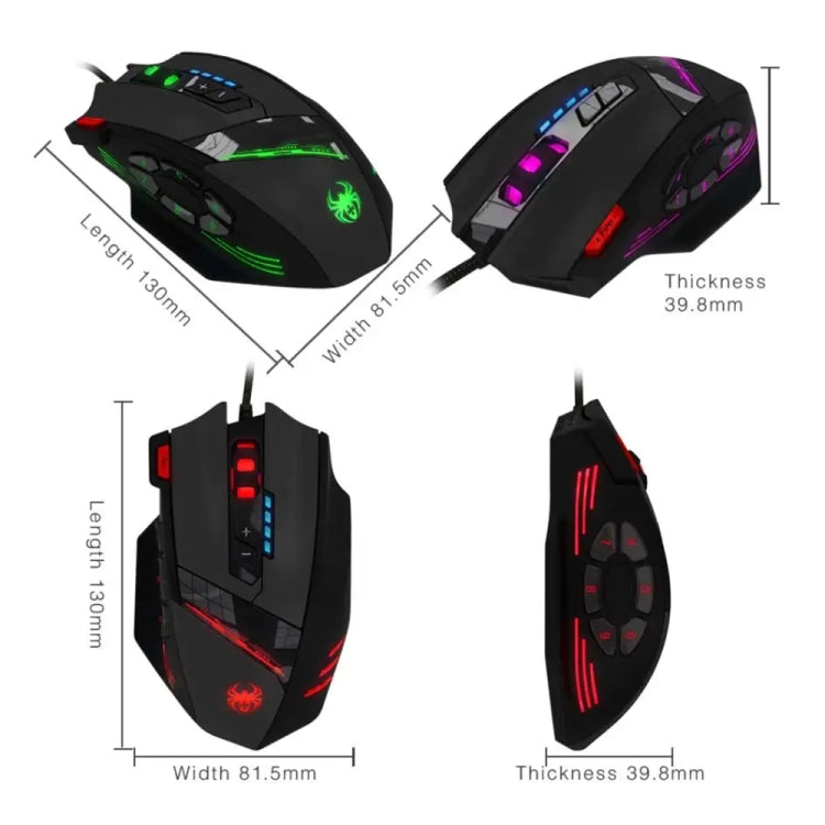 ZELOTES C12 Kabelgebundene Gaming-Maus mit 12 Tasten – Ergonomisches Design