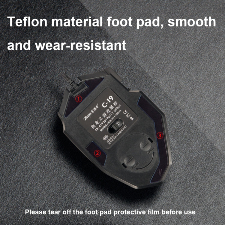 ZELOTES C19 Ergonomic 12-Key Wired Mouse for Programming - LYDARZ