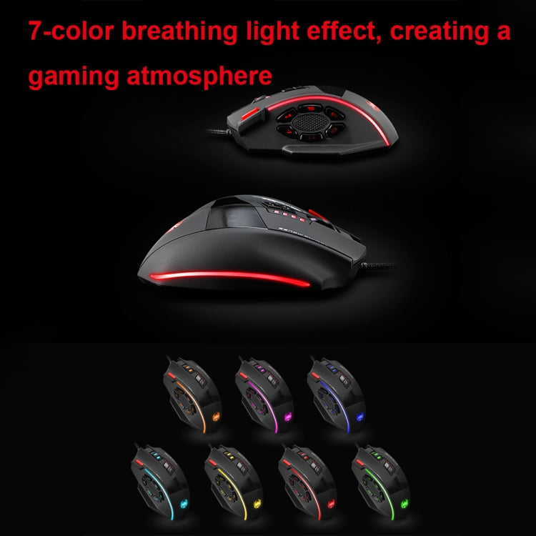 ZELOTES C19 Ergonomische kabelgebundene 12-Tasten-Maus zum Programmieren