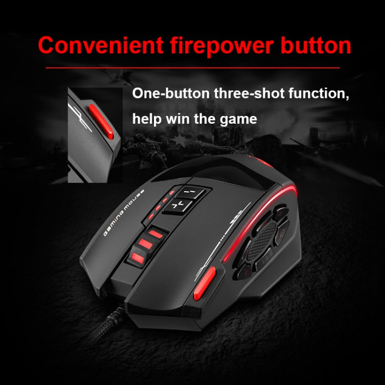 ZELOTES C19 Ergonomic 12-Key Wired Mouse for Programming - LYDARZ