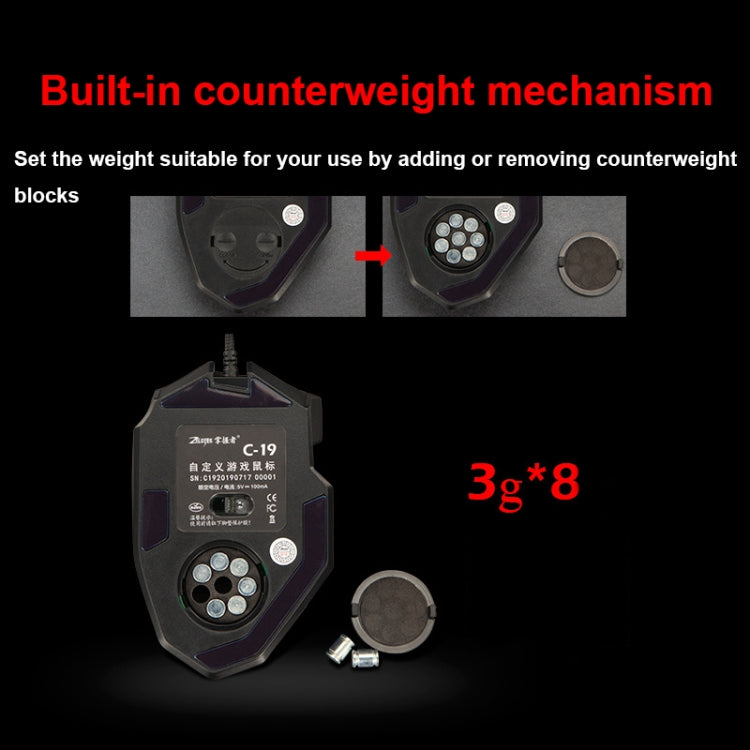 ZELOTES C19 Ergonomic 12-Key Wired Mouse for Programming - LYDARZ