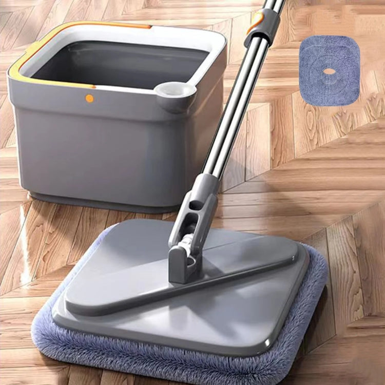 Square Spin Mop and Bucket With 2 Mop Pads Set Separate Clean And Dirty Water - LYDARZ