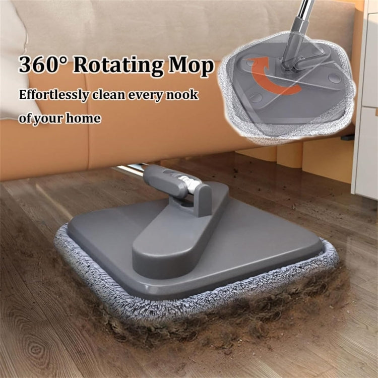 Square Spin Mop and Bucket With 2 Mop Pads Set Separate Clean And Dirty Water - LYDARZ