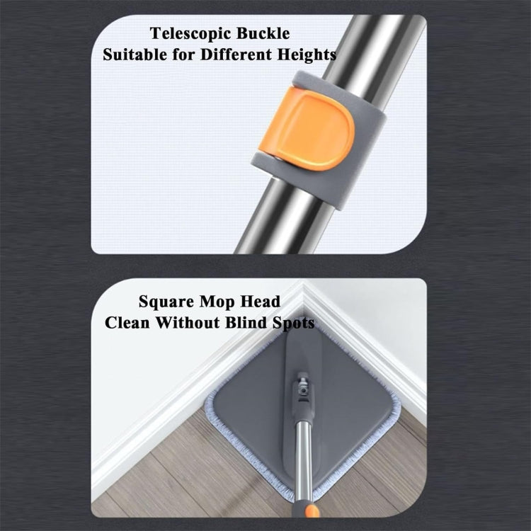 Square Spin Mop and Bucket With 2 Mop Pads Set Separate Clean And Dirty Water - LYDARZ