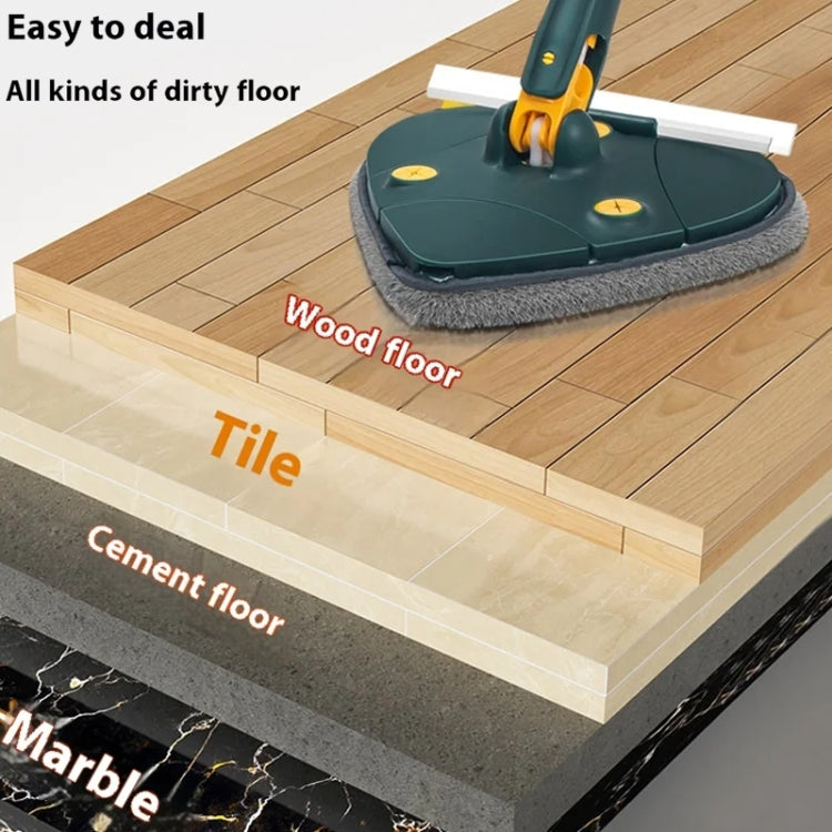 C-43 1.3m Scraper Bar Self-Twisting Water Telescopic Triangle Mop Household Cleaning Tools - LYDARZ