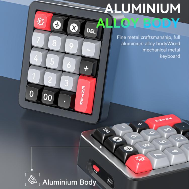 MKESPN K812 GASKET Aluminiumlegierung RGB Hot-Swap-fähige, individuell kabelgebundene, mechanische Mini-Gaming-Tastatur