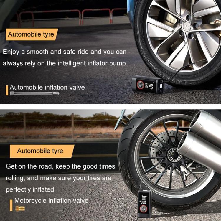 ATJ-004 Smart Wireless Digital Display Portable Car Tire Pump Multi-Function Inflator - LYDARZ