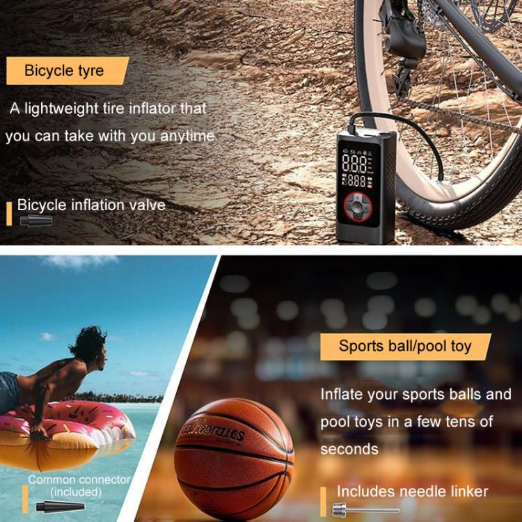 ATJ-004 Smart Wireless Digital Display Portable Car Tire Pump Multi-Function Inflator - LYDARZ