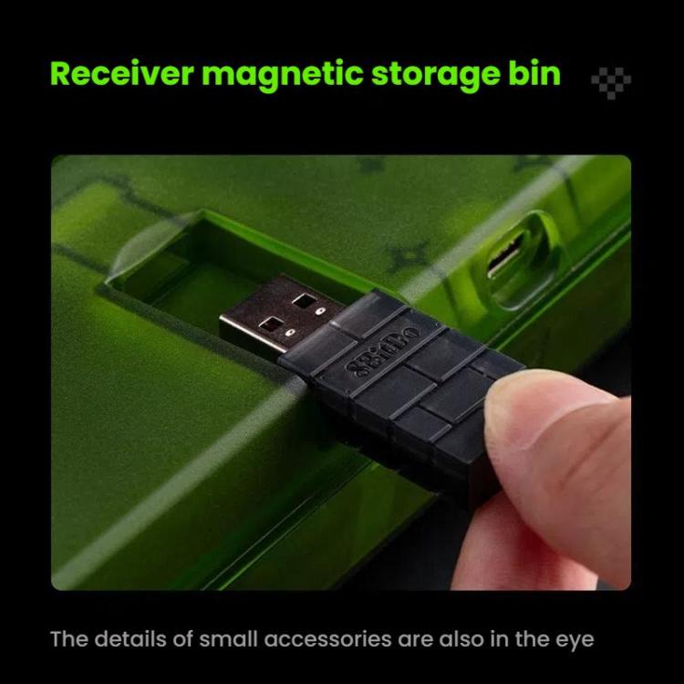 8BitDo Retro87 Mechanical Keyboard Retro RGB Lighting Green Transparent Keyboard With Large Keys - LYDARZ