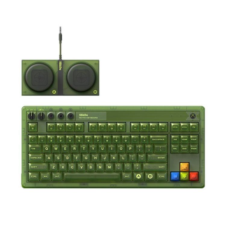 8BitDo Retro87 Mechanical Keyboard Retro RGB Lighting Green Transparent Keyboard With Large Keys - LYDARZ