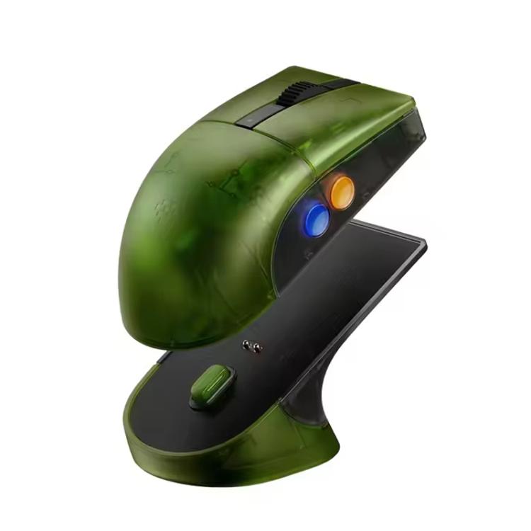 Ratón inalámbrico retro 8BitDo - Ratón inalámbrico verde translúcido con base de carga