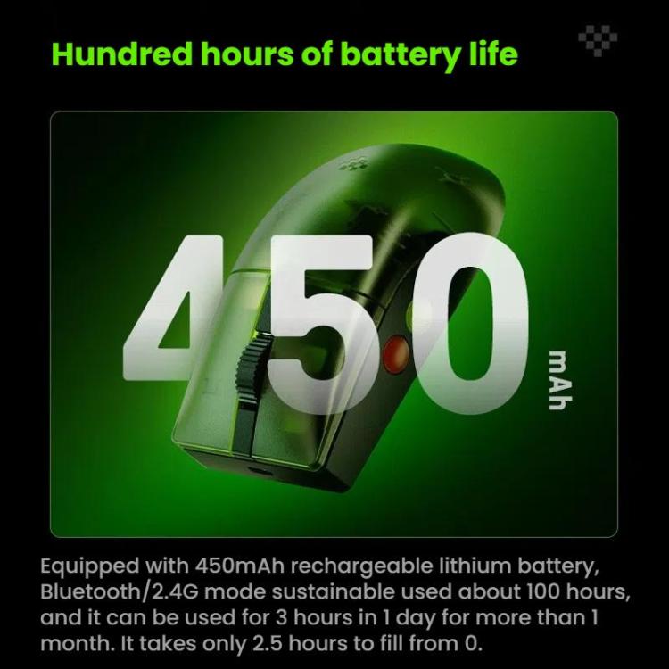 8BitDo Retro R8 Green Translucent Wireless Mouse With Charging Base - LYDARZ