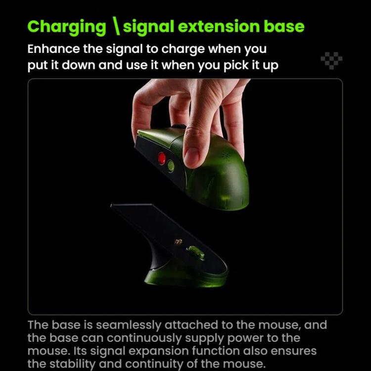 8BitDo Retro R8 Green Translucent Wireless Mouse With Charging Base - LYDARZ