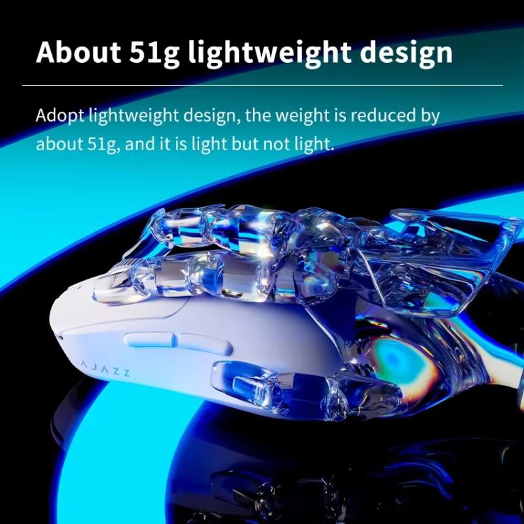 Ajazz AJ199 MAX Wireless 2.4GHz Wired BT Tri-Mode Mouse PAW3395 Lightweight Gaming Mouse - LYDARZ