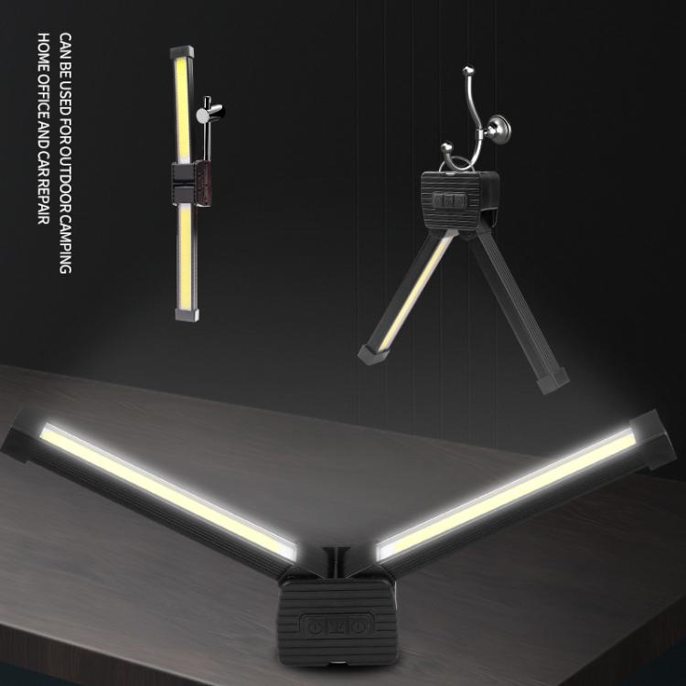 Double-Sided COB Work Light with 90-Degree Folding Design, Magnet, and Hook for Maintenance