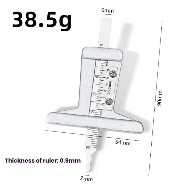 0-50mm Stainless Steel Tire Tread Depth Gauge, 0-50mm With Screw - LYDARZ
