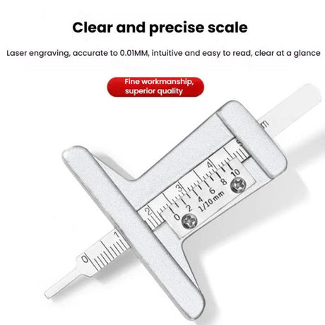 0-50mm Stainless Steel Tire Tread Depth Gauge, 0-50mm With Screw - LYDARZ