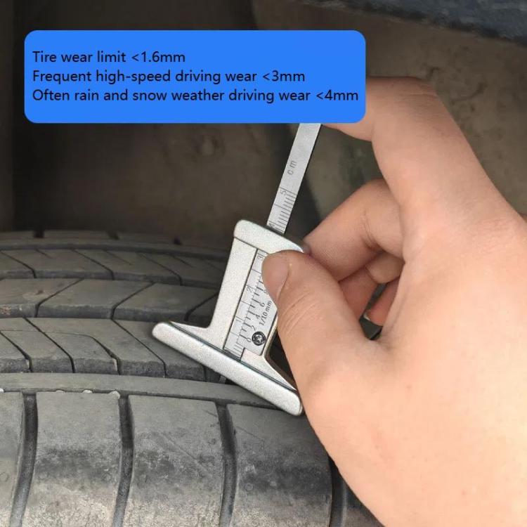0-50mm Stainless Steel Tire Tread Depth Gauge with Screw for Accurate Measurements