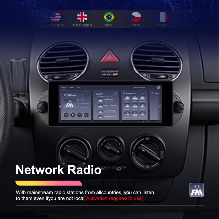 Reproductor Android para Volkswagen Beetle 2002-2010, pantalla horizontal de 6,86 pulgadas, 2+64 GB, estándar, estándar + AHD + micrófono