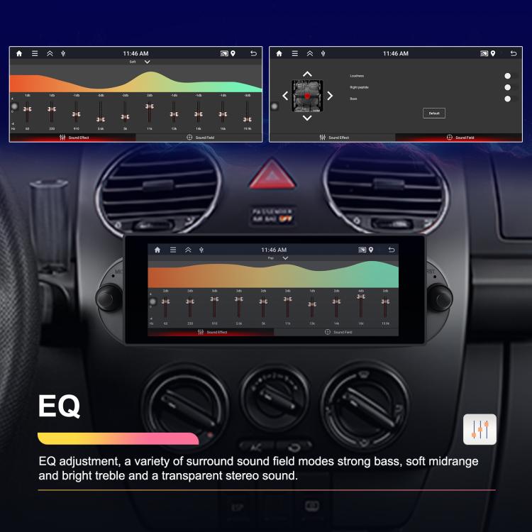 Reproductor Android para Volkswagen Beetle 2002-2010, pantalla horizontal de 6,86 pulgadas, 2+64 GB, estándar, estándar + AHD + micrófono