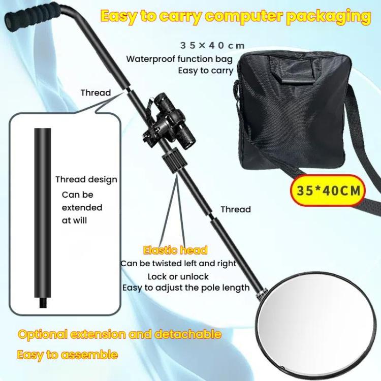 Retractable Pole Undercarriage Mirror Rotatable Undercarriage Inspection Reflector - LYDARZ