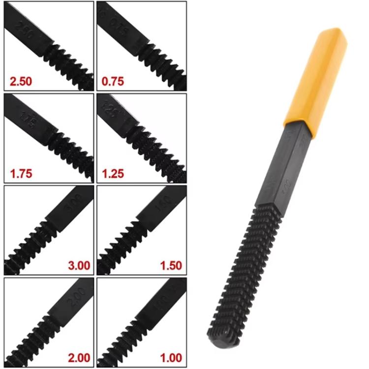 Herramientas de reparación de roscas métricas - Juego de limas de reparación de 0,75 a 3,0 mm